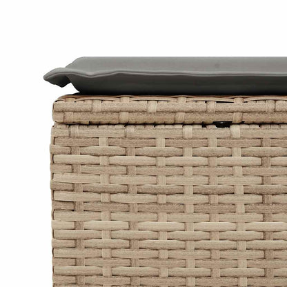 2-tlg. Garten-Sofagarnitur mit Kissen Beige Poly Rattan Akazie